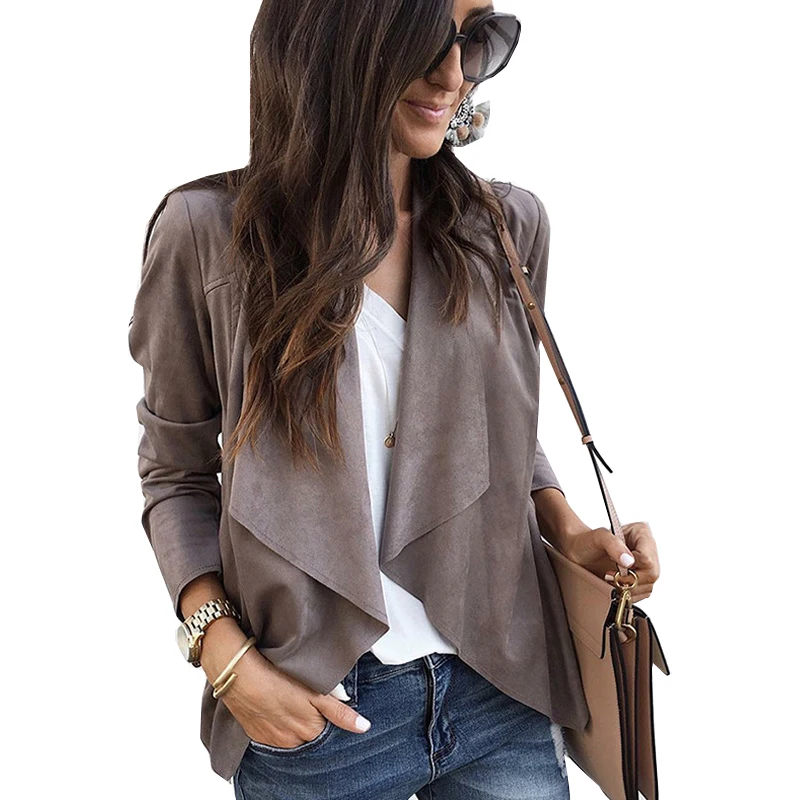 

Jacket women 2019 new autumn and winter solid color hot fashion suits female irregular cardigan womens coats vestidos OYM100115