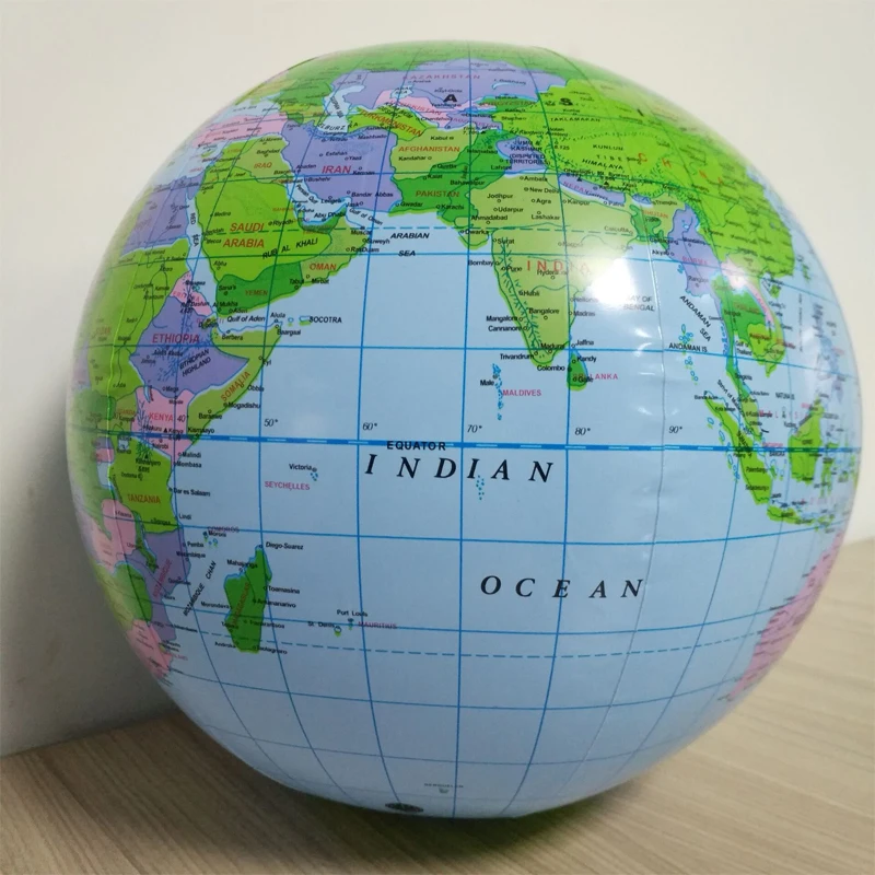 Early Education Geography Toys 1pcs 40CM Inflatable World Globe Map ball Squishy Toys Map Balloon Beach Ball Toy For Children