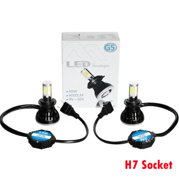 

2X Car LED H7 Headlight 80W 6000K 8000LM Bulb Luces Auto Fog Lamp for Automotive Head light hi lo lamp with Fan Play & Plug