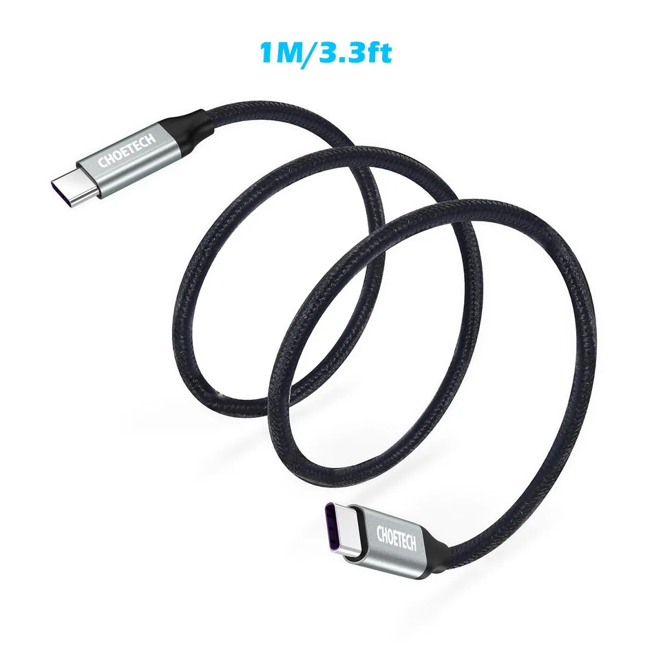 CHOETECH кабель usb type-C для быстрой зарядки и передачи данных кабель USB C-type C 3,3 фута/1 м для samsung S10 S8 телефонный кабель для Xiaomi huawei