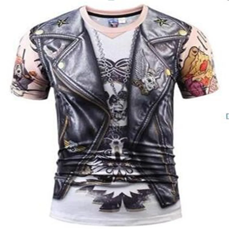 

S-4XL 2019 Men's New Summer Dress Men's Short Sleeve T-shirt 3D T Leisure Breath