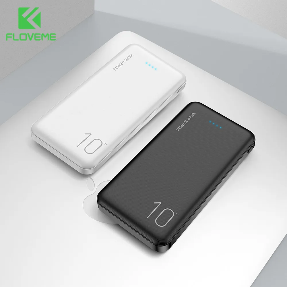 

Floveme Mini 10000mAh Portable Power Bank Charger USB Dual Output Powerbank For iPhone 7 For Xiaomi Redmi Note 7 Battery