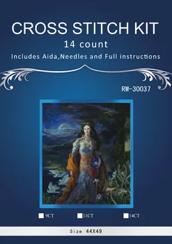 

Top Quality Lovely Hot Sell Counted Cross Stitch Kit Old World Holiday Ornaments Similar DMC RW-30037 Girl wi8th rose