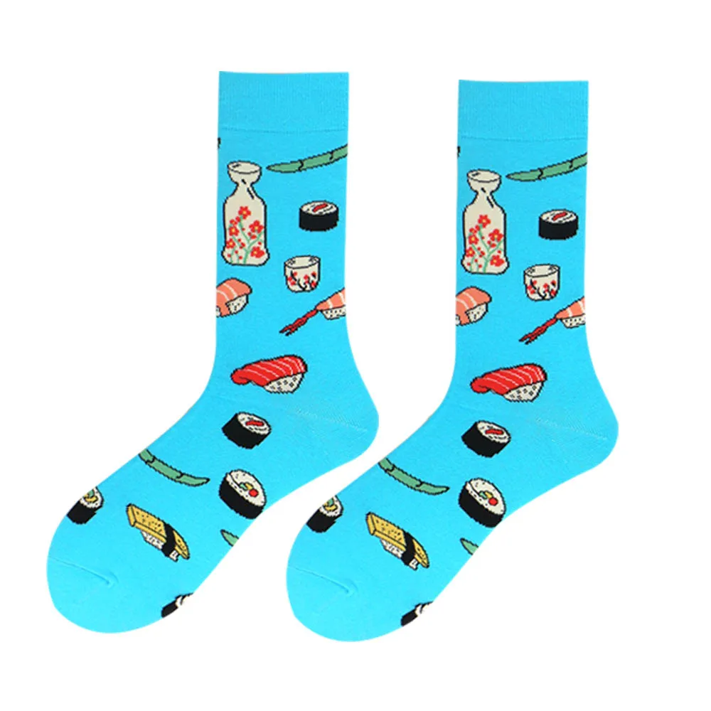 Мужские хлопковые яркие Носки с рисунком панды, собаки, акулы, Новые забавные носки, креативные крутые носки для суши, миска для черепахи, носки Ne91728