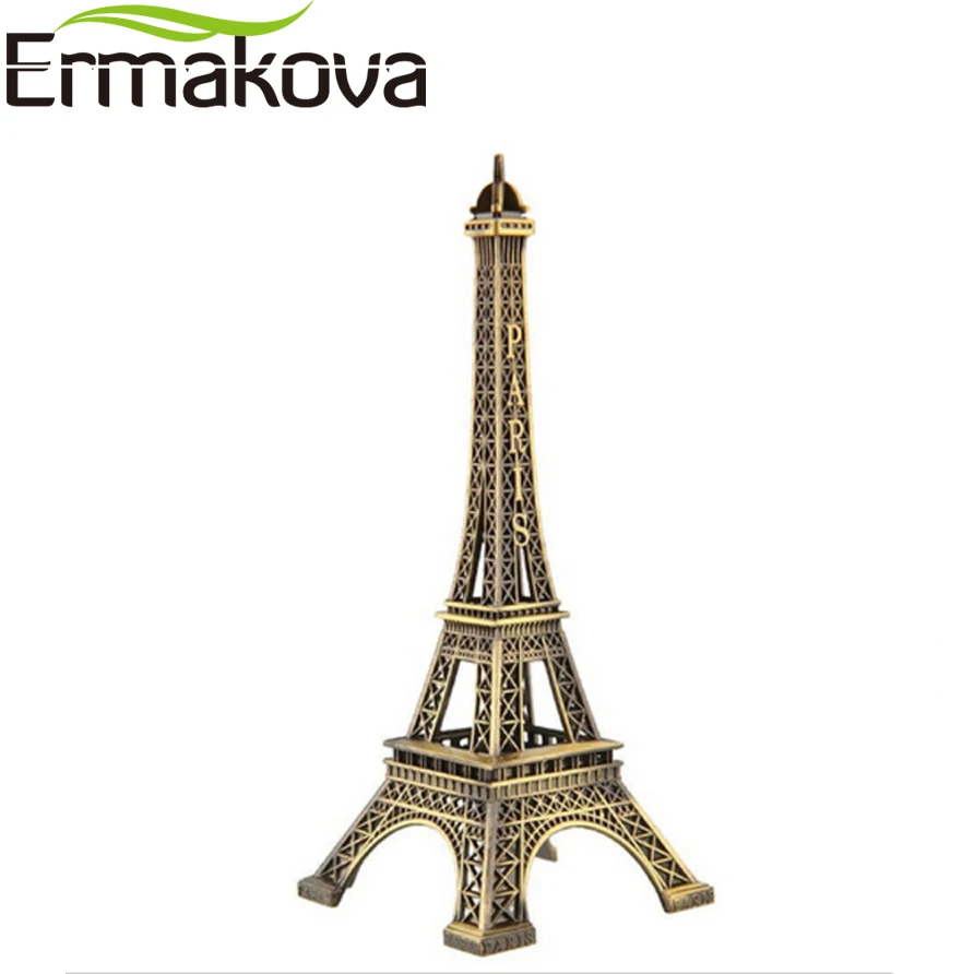 ERMAKOVA 25 см Статуэтка Эйфелева башня Статуя Эйфелева Металл Статуэтка Париж всемирно известный ориентир здание домашнего офиса Декор(бронза