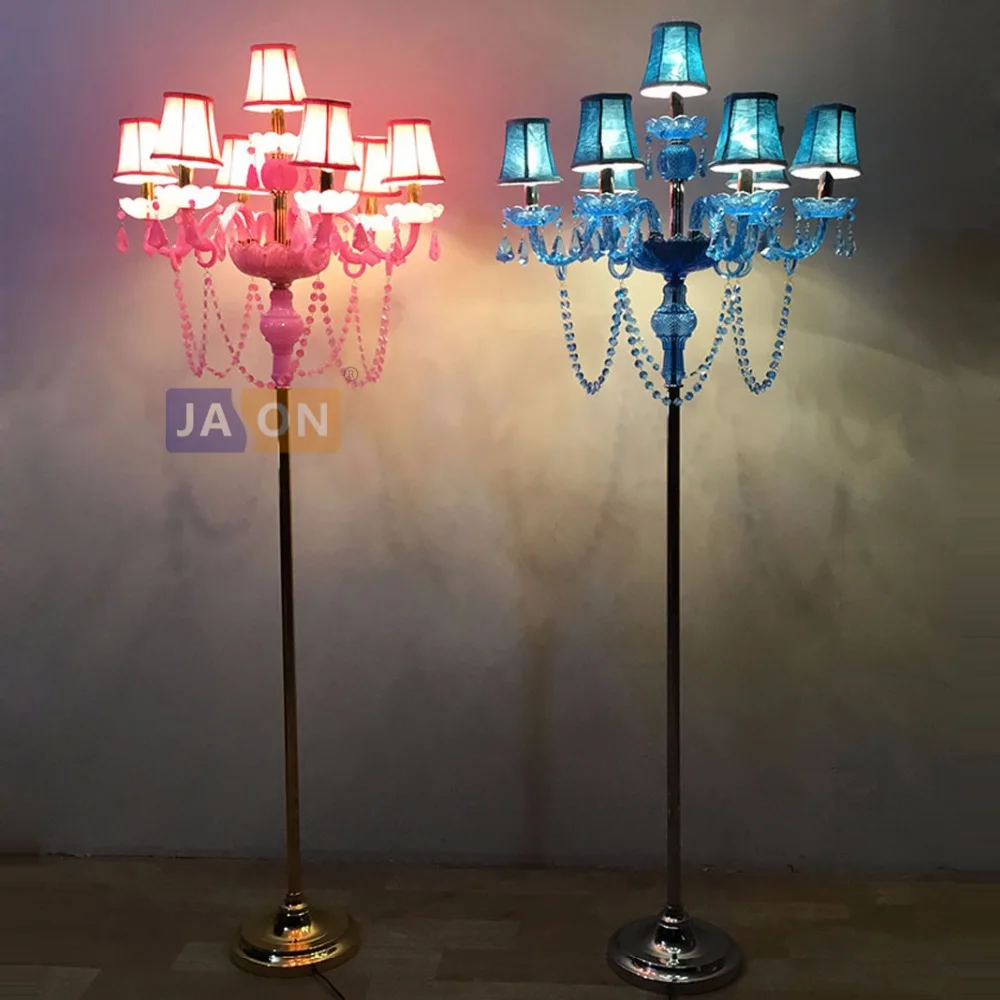 led e14 Европейский кристалла железа Стекло ткань Светодиодные Лампы.Светодиодыне Светильники.Торшер.Торшер Напольный Для Фойе Столовой и Спальни