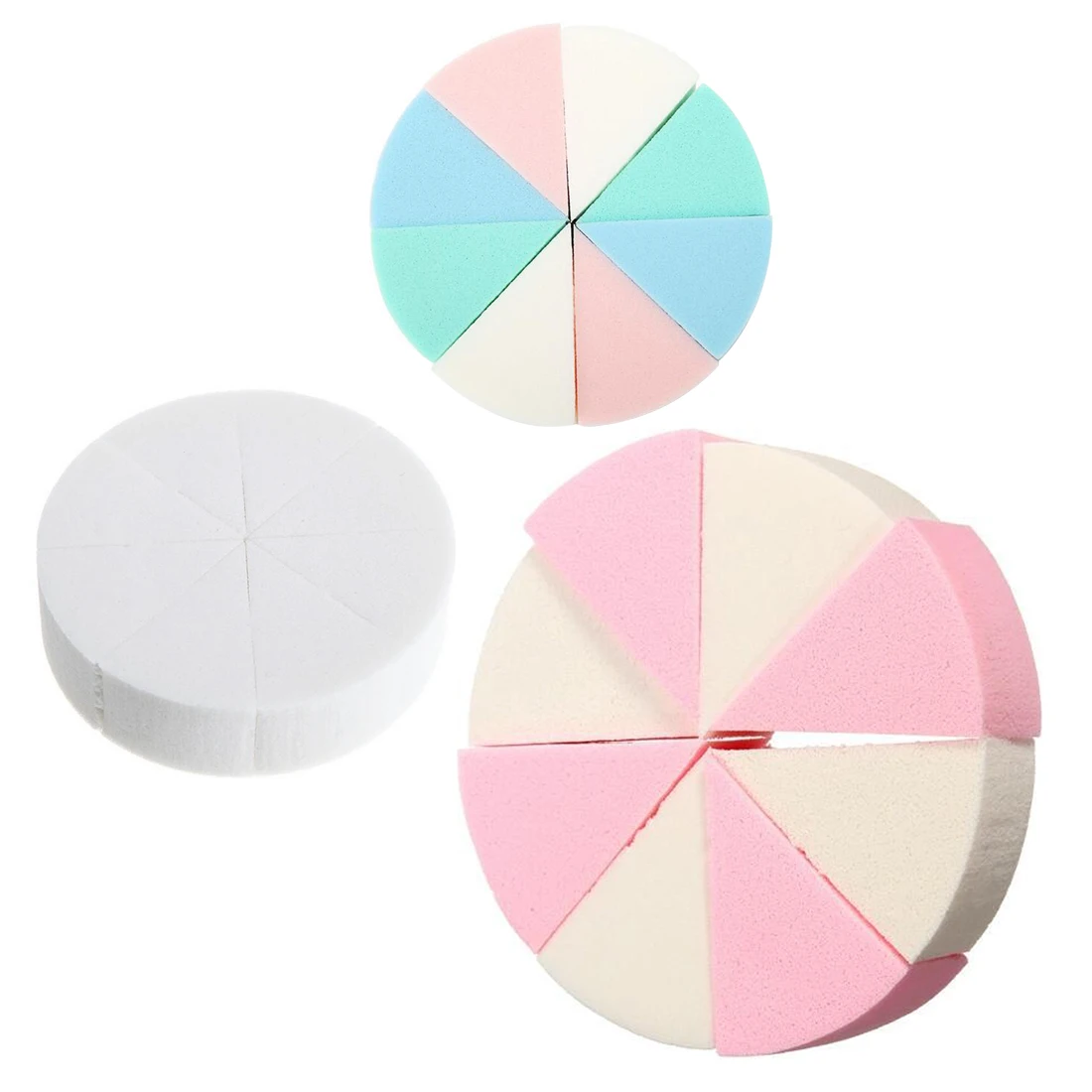 

HOT 8PCS/Pack Triangle Shaped Candy Color Soft Magic Face Cleaning Pad Puff Cosmetic Puff Clean Sponge Wash Face Makeup Sponge