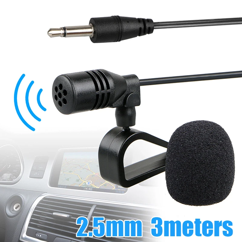 

2.5 Mm External Microphone Mic DVD Radio Stereo GPS Bluetooth Fits For Car Auto