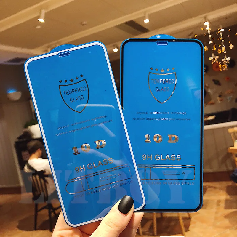 10D Gehärtetem Glas Für iPhone Xs Max 7 8 6 Plus Screen Protector Volle Abdeckung Schutz Glas Für i
