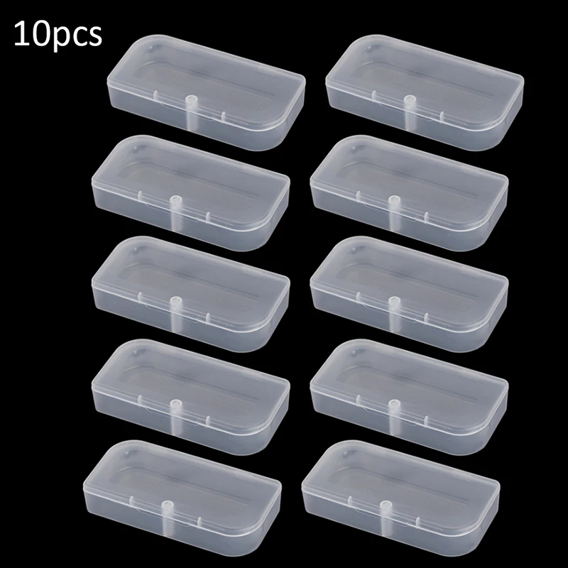 

10Pcs Portable Transparent Containers Plastic Clear Storage Boxes With Lids 95x45x20mm Collection Box Mayitr