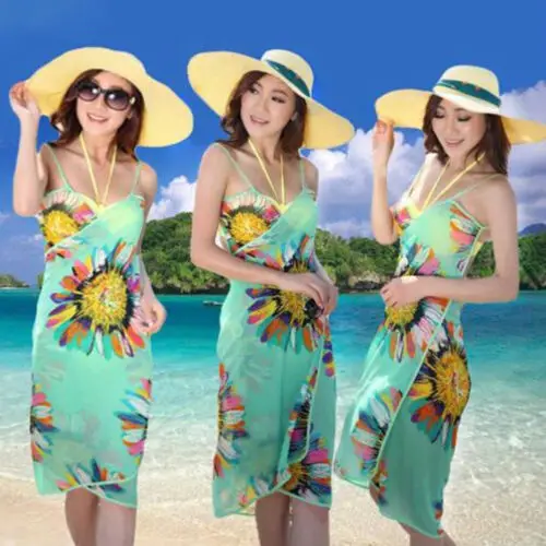 Стильный сетчатый женский купальный костюм Цветочный купальник с ремешками дамское пляжное платье саронг сексуальный Летний чехол