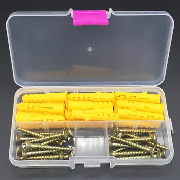 

20Pcs/set 8*40mm*60mm 6*30mm*40mm*60mm Plastic Expansion Tube Pipe Wall Anchors Plugs Expansion With Phillips Head Screw Kit