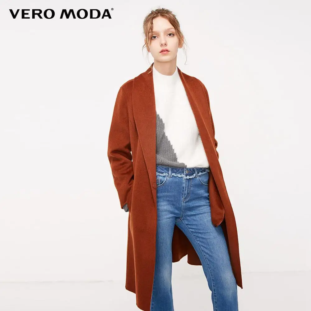 Vero Moda женское шерстяное объемное пальто минималистичное шерстяное пальто | 318327547 - Цвет: Tortoise shell