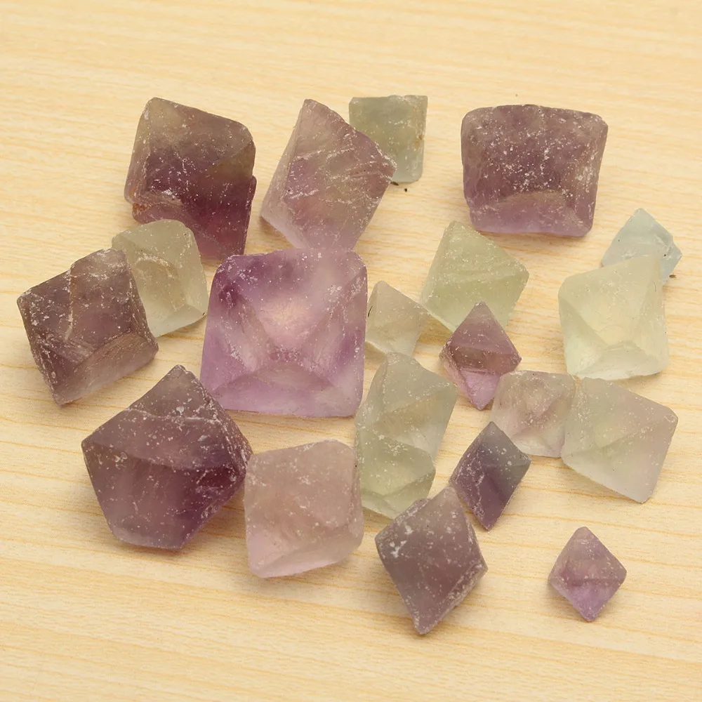 Natural Multiple Color Fluorite Crystals Octahedral Cube Specimen 10mm