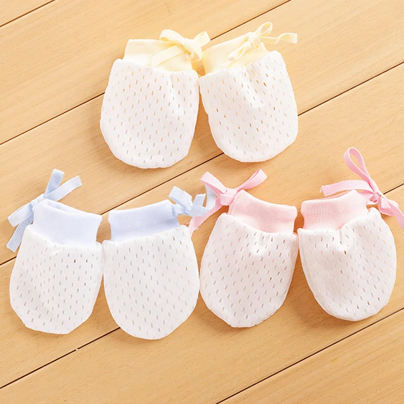 Summer Breathable Mesh Baby Mittens Newborn Baby Anti Scratch Gloves