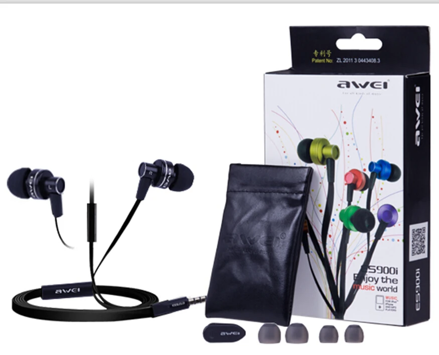 Free shipping Awei ES900i In Ear Earphone for iphone and mobile phone