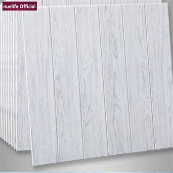 

Modern 3d wood pattern soft pack wallpaper living room bedroom children's room waterproof anti-collision foam wall stickers