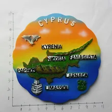 Большой Кипром путешествия в память о холодильнике, чтобы приклеить к Средиземноморью, карта, декоративная подвесная доска
