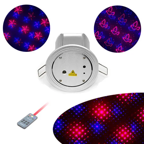 

New SUNY BLUE RED Pot Down Stage Light Xmas Remote Laser Ceiling Lighting 300mw RB DJ LED show Voice Activated Projector Disco