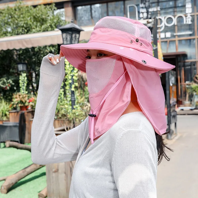 

Wholesale Unisex Fashion Outdoor 360 Degree Sunscreen Hat Curtain drooping hat Hot Sale