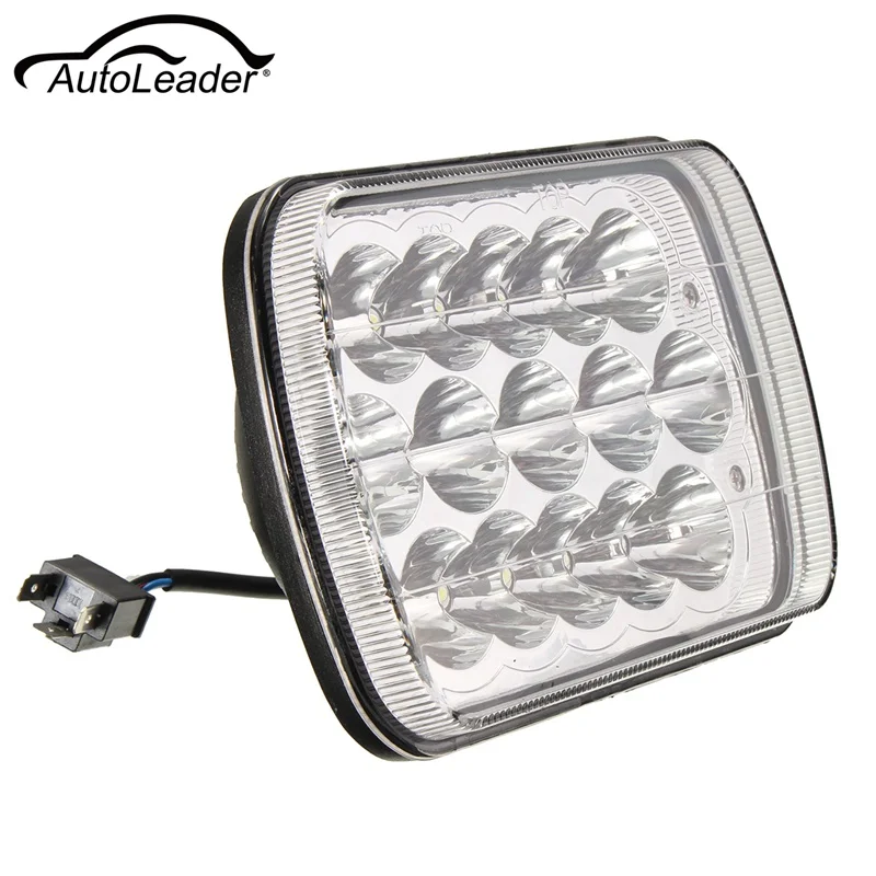 

7x6 Inch 15 LED Light Bulbs Crystal Clear Sealed HI/LO Beam Lamp Headlight 45W For Jeep/Wrangler YJ Cherokee XJ