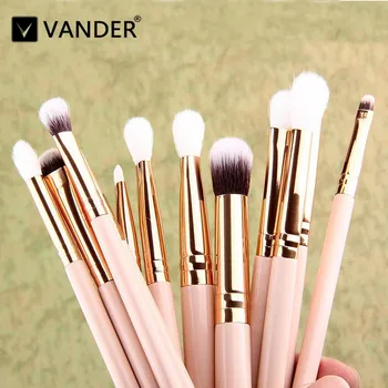 

Vander 12pcs Pro Makeup Brushes Set Cosmetic Contour Powder Eyeshadow Eyeline Foundation Brush Kits Blending Pencil Kabuki