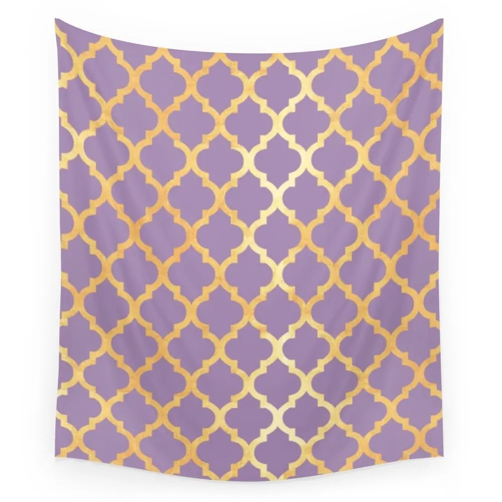 

Moroccan Gold & Purple Wall Tapestry Wall Hanging Wandbehang Gobelin Blanket Dorm Home Decor
