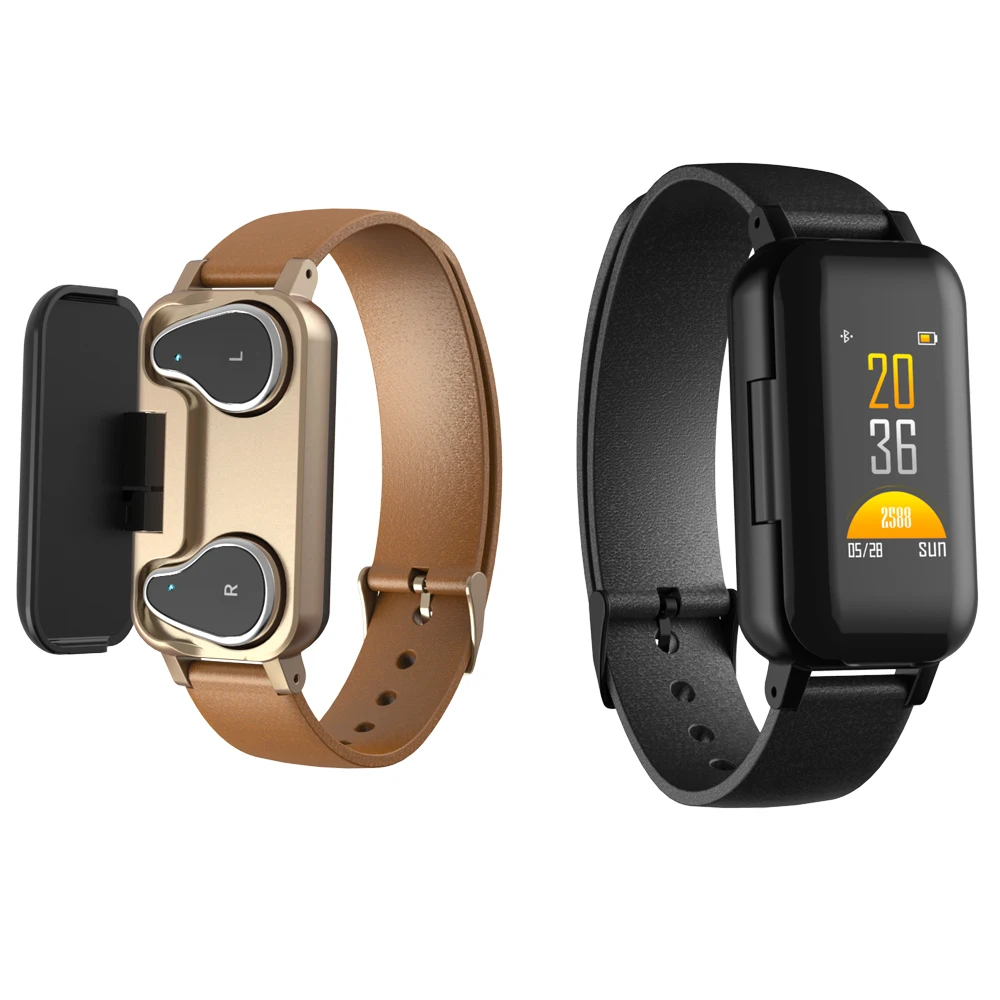 Умные бинауральные Bluetooth наушники Time Owner T89 TWS фитнес-браслет монитор сердечного