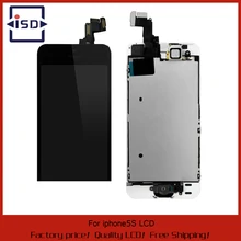 100% Tested White/Black Color for iphone 5S LCD Display with touch screen digitizer assembly complete+home button+front camera