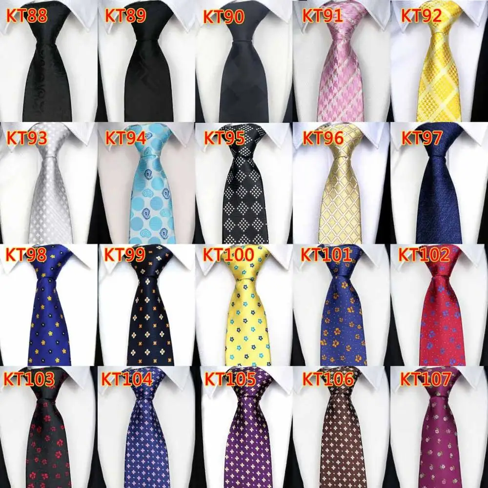KT(лот 5 шт.) 8 см мужской классический галстук винтажный клетчатый Пейсли OEM Женихи Галстуки Свадебный день рождения галстук подарок - Цвет: KT Chart Color 7