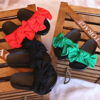 

Mother & Girls Fashion 3 Colors Slippers Summer Style Children's Footwear Bow Kids Lovely Flats Beach Shoes Family Garden Shoes