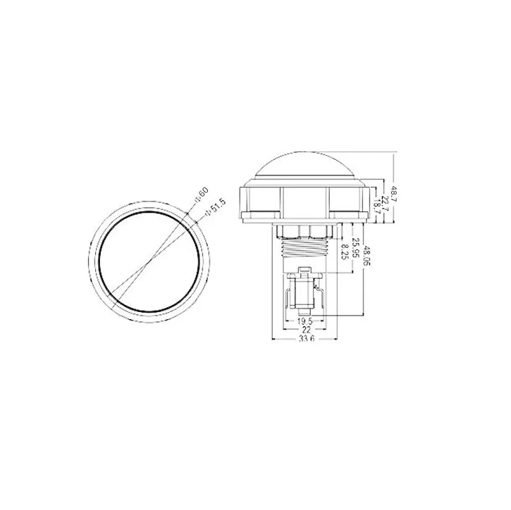 5pcs lot 60mm Convex Round Push Button LED Illuminated Momentary Push Buttons with Microswitch for DIY Arcade Game Parts  (6)_