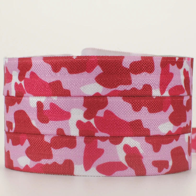 

New arrivals 50 yards 5/8"16mm red camo pattern printed FOE ribbons free shipping