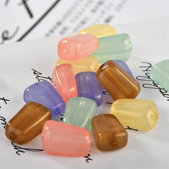 

Free Shipping 80pcs 20*12MM Glitter Colorful Plastic Acrylic Jewelry Rectangle Beading Charms Fit Ornament necklace Earring DIY