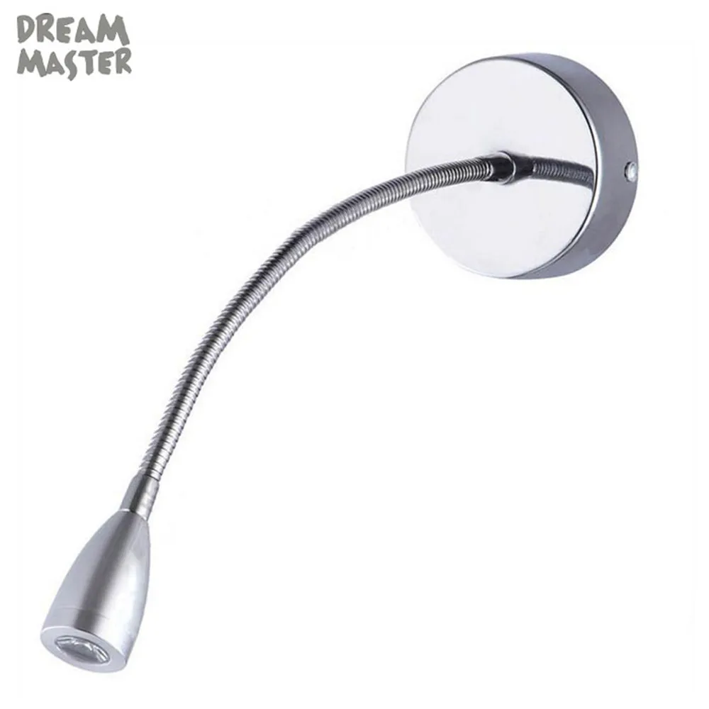 

Water Hose pipes LED Silver Bedside Lamp Reading Wall Lamps 1W Plumbing Trap Background Mirror Lighting Adjustable wall sconce