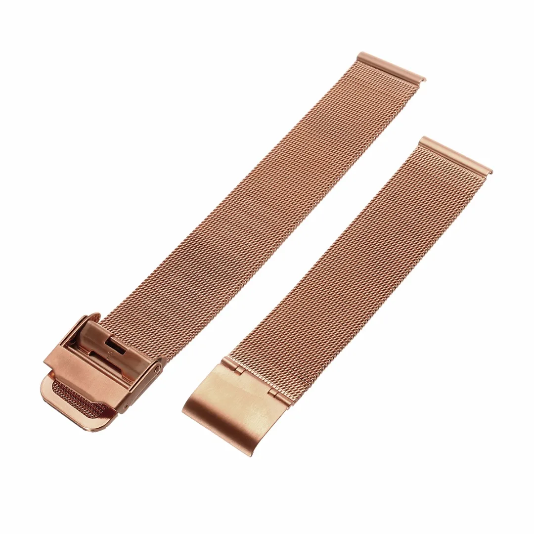 Shellhard 4 Colors Stainless Steel Mesh Wristband Band Buckle Luxury Mesh Watch Strap 12mm-22mm For Replacement WatchBand