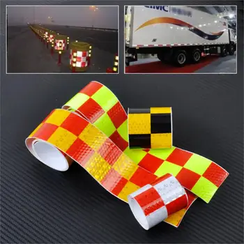 

CITALL 5 x 300cm Chequer Reflective Safety Warning Conspicuity Tape Marking Sticker for Industry Transport Construction Range