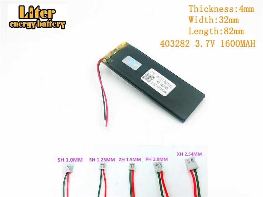 403282 1600 Mah 3.7 V Batteria Ricaricabile Per 3.7 V 1600 Mah Ai Polimeri Di Litio 403282 Spina Goophone I5 Y5 V5 Clone Batteria Ai Polimeri Di