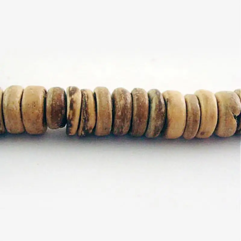 

Jewelry DIY Beads Coco Nut Beads Strands, Flat Round, Chocolate, 7x4mm, Hole: 1mm; about 88pcs/strand, 16"