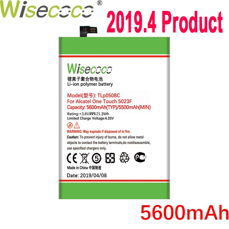 Батарея Wisecoco TLp050BC 5600 мАч для Alcatel One Touch 5023F PIXI 4 Plus мощный телефон новейшая