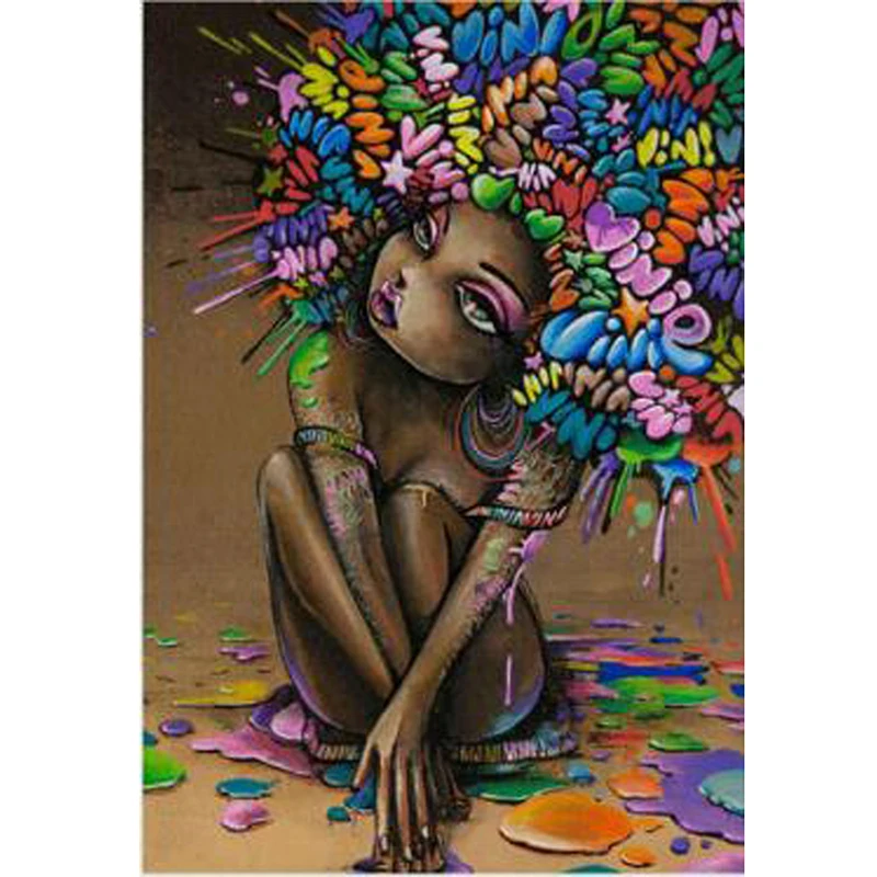 5D Diamond Painting African girl Room Decor Needlework Crafts Gift DIY Diamond Mosaic Embroidery Full Crystal Painting Abstract