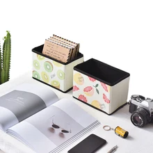 Fordable Fabric Office Storage Box Socks Remote Control Makeup Cosmetic Stationery Sundries Holder Desktop Articles Organizer