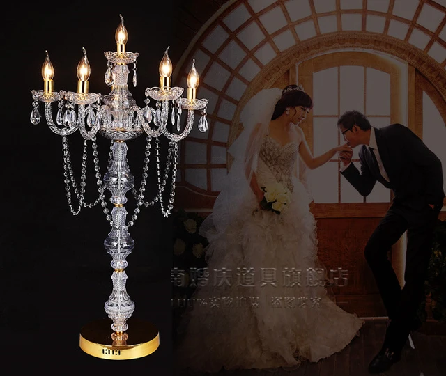 100cm Tall Wedding Crystal Candelabras Centerpiece 100cm Tall Wedding Crystal Candelabras Centerpiece Candlestick Aisle Road Lead Event Props