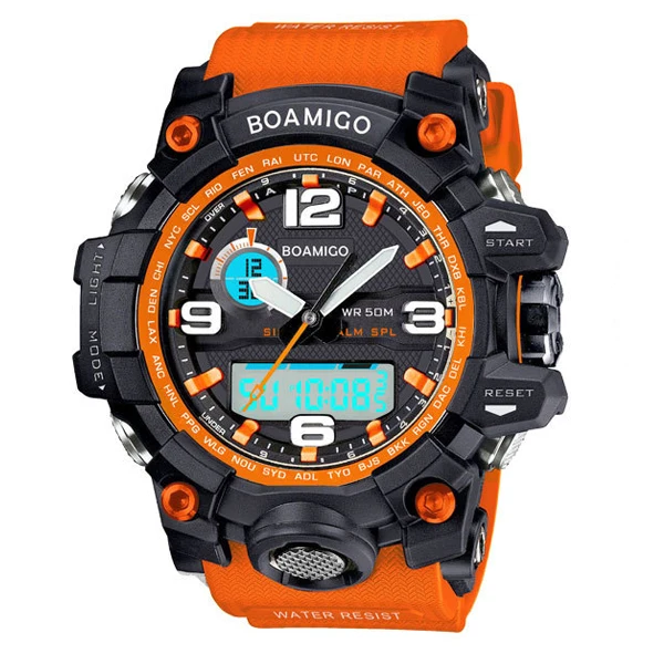 

BOAMIGO Men Sports Watch Multifunction Digital Analog Quartz Wristwatches Waterproof