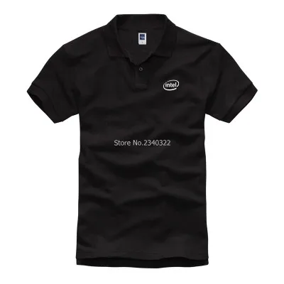 

solid colour new summer short sleeved Intel polo shirt IT fans polos tops
