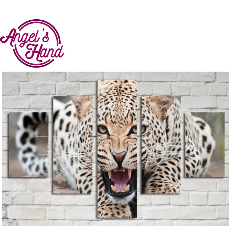 Cheetah animal Round full Diamond Embroidery Diy diamond painting 3D