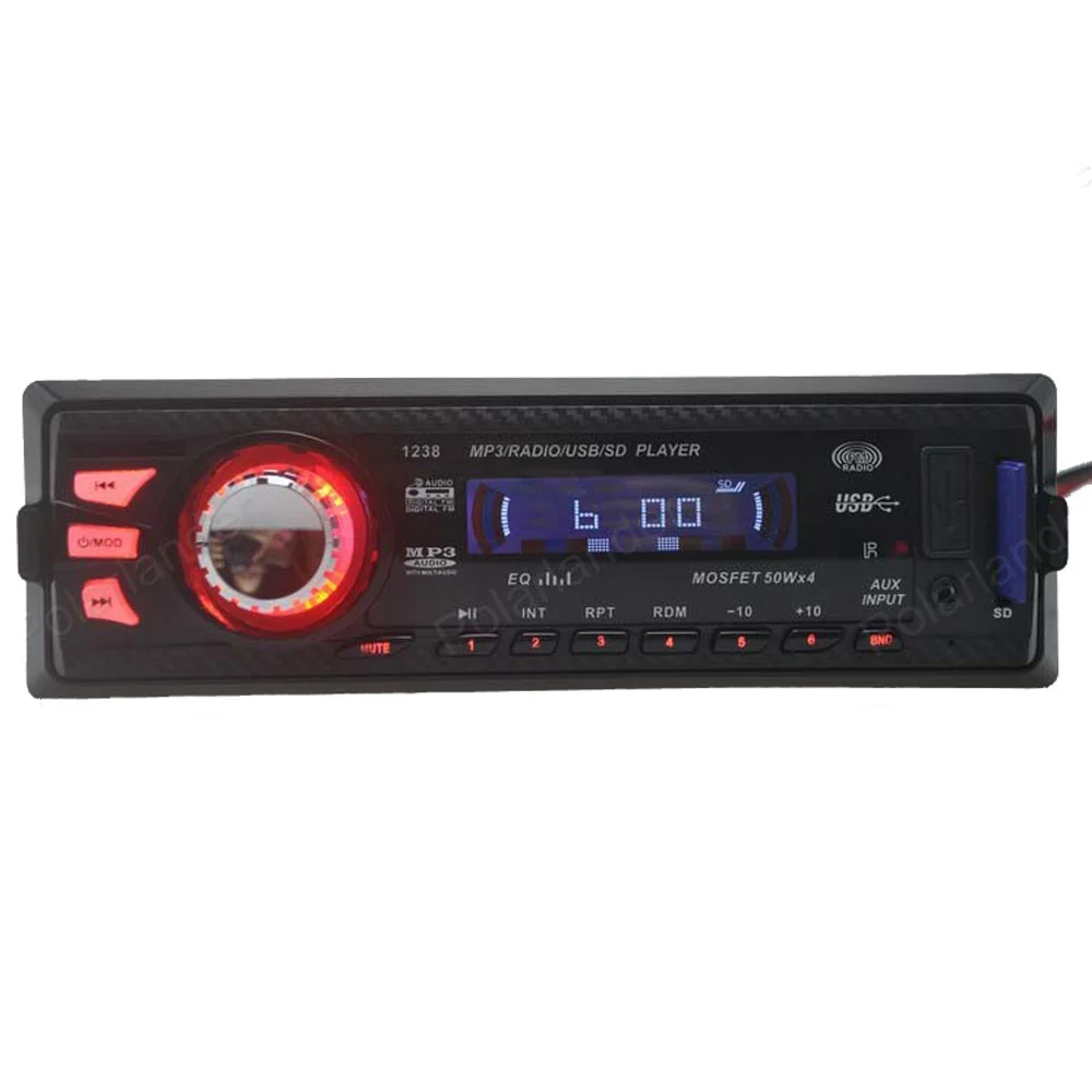 New 12V Car Audio Car Radio player MP3 Car Stereo Mp3 Player SD USB slot 5V Charger AUX in single Din In-Dash FM LED Screen