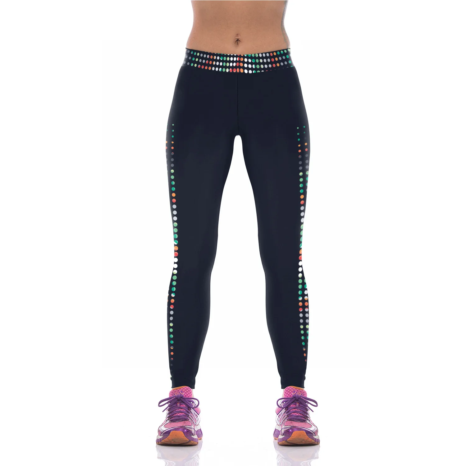 Black Women's Fitness Leggings Workout Pants Ladies High Waist Leggins Quick drying Wear 