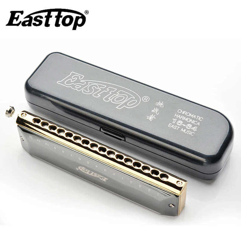 Профессиональная Хроматическая гармоника Easttop с 16 отверстиями 64 тона ротовая