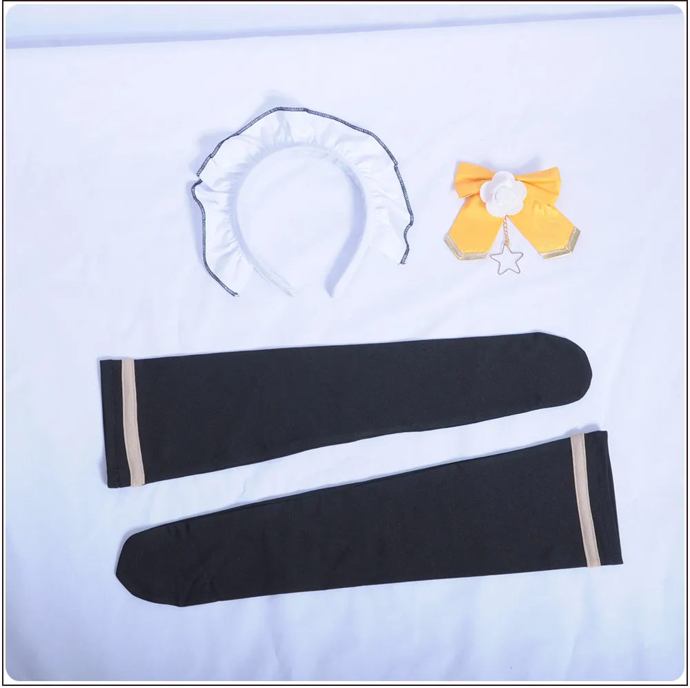 x_01 Anime Love live Cosplay Game Awakening Kousaka Honoka Cosplay Costume Maid Uniform Skirt Dress Apron Hairbend Hairpin Sockings (6)
